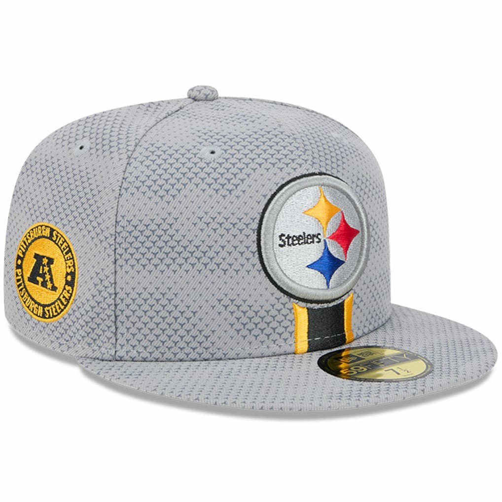 Pittsburgh Steelers New Era 2024 Sideline 59FIFTY Fitted Hat - Gray Hats