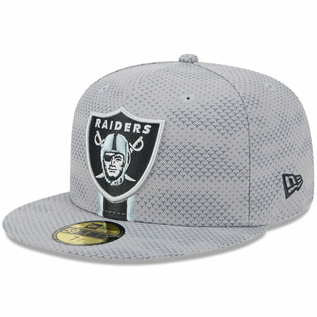 Las Vegas Raiders New Era 2024 Sideline 59FIFTY Fitted Hat - Gray Hats