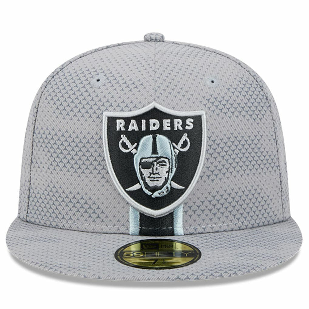 Las Vegas Raiders New Era 2024 Sideline 59FIFTY Fitted Hat - Gray Hats