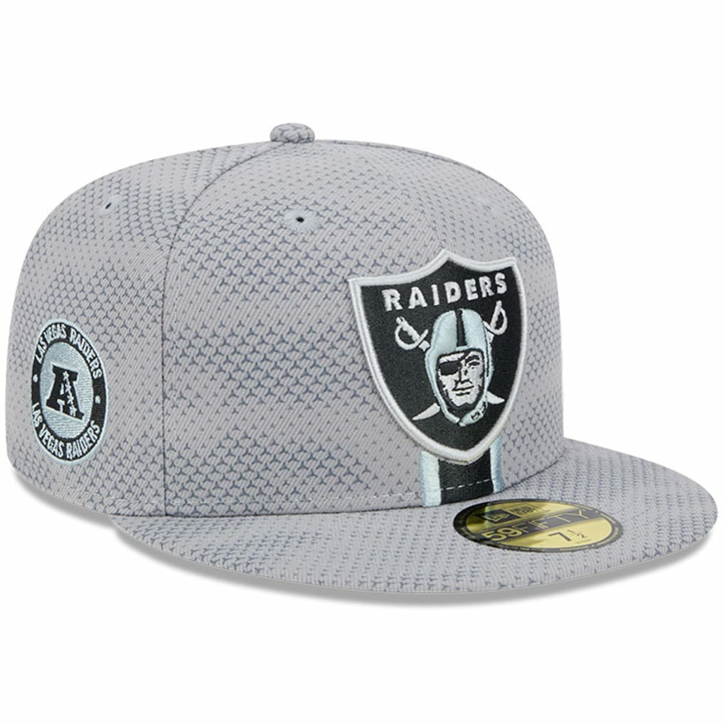Las Vegas Raiders New Era 2024 Sideline 59FIFTY Fitted Hat - Gray Hats