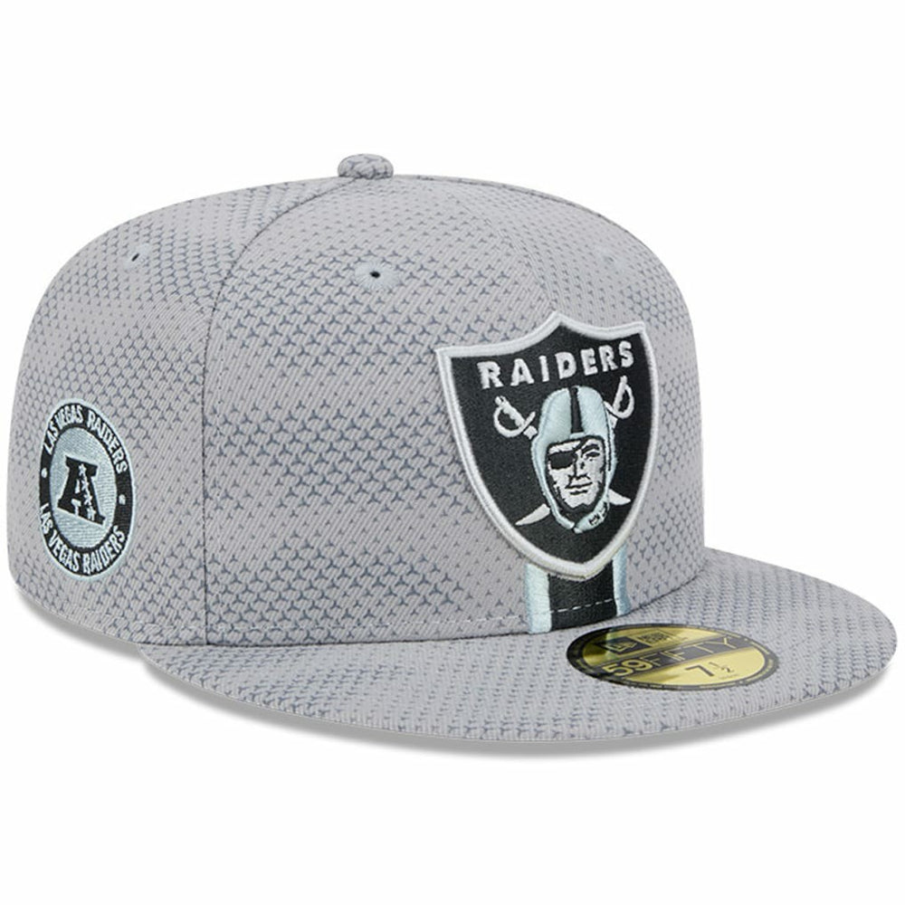 Las Vegas Raiders New Era 2024 Sideline 59FIFTY Fitted Hat - Gray Hats