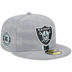Las Vegas Raiders New Era 2024 Sideline 59FIFTY Fitted Hat - Gray Hats