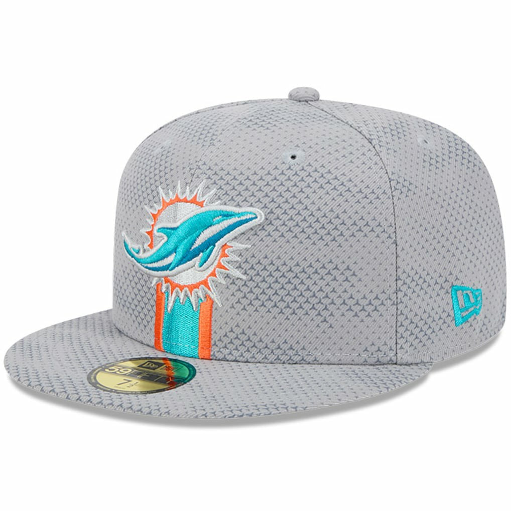 Miami Dolphins New Era 2024 Sideline 59FIFTY Fitted Hat - Gray Hats