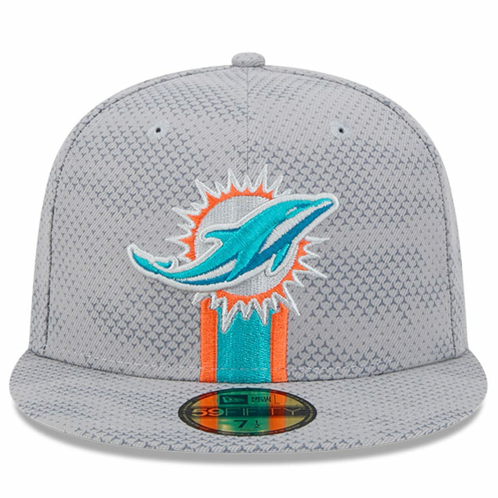 Miami Dolphins New Era 2024 Sideline 59FIFTY Fitted Hat - Gray Hats