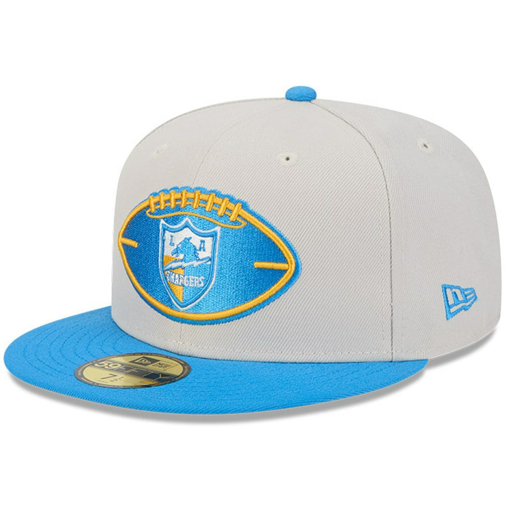 Los Angeles Chargers New Era 2024 Sideline Historic 59FIFTY Fitted Hat - Stone/Powder Blue Hats