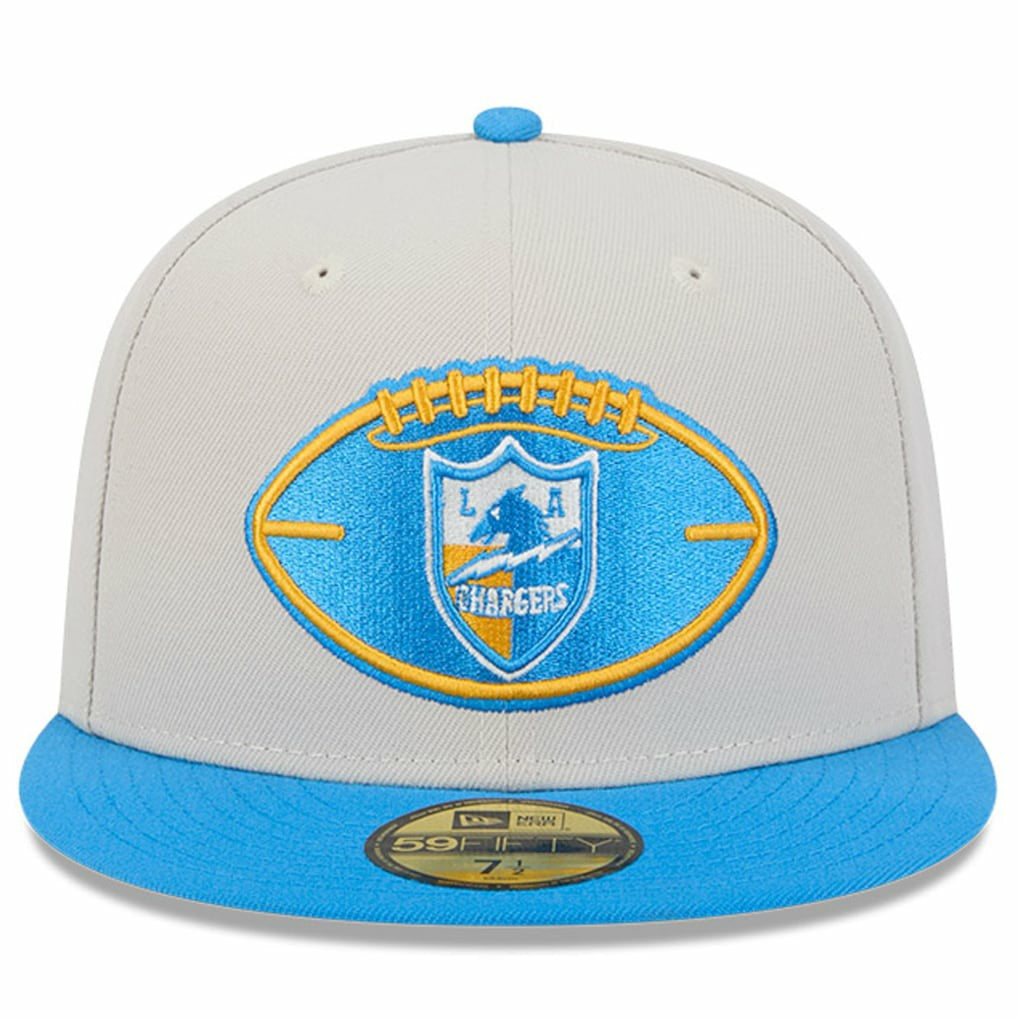 Los Angeles Chargers New Era 2024 Sideline Historic 59FIFTY Fitted Hat - Stone/Powder Blue Hats