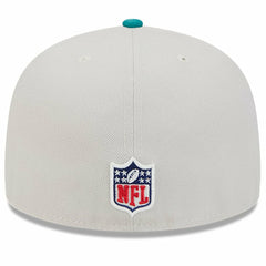 Miami Dolphins New Era 2024 Sideline Historic 59FIFTY Fitted Hat - Stone/Aqua Hats