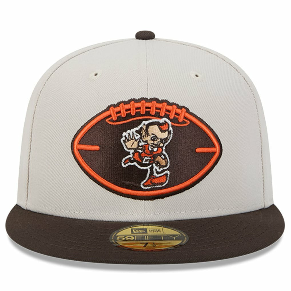 Cleveland Browns New Era 2024 Sideline Historic 59FIFTY Fitted Hat - Stone/Brown Hats