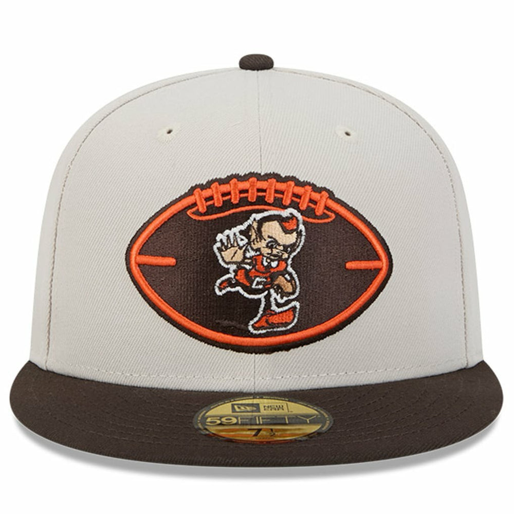 Cleveland Browns New Era 2024 Sideline Historic 59FIFTY Fitted Hat - Stone/Brown Hats