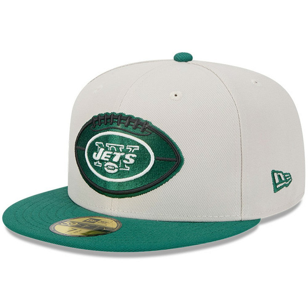 New York Jets New Era 2024 Sideline Historic 59FIFTY Fitted Hat - Stone/Green Hats