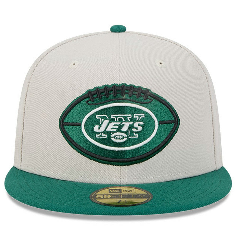 New York Jets New Era 2024 Sideline Historic 59FIFTY Fitted Hat - Stone/Green Hats
