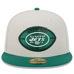 New York Jets New Era 2024 Sideline Historic 59FIFTY Fitted Hat - Stone/Green Hats