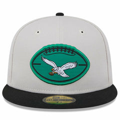 Philadelphia Eagles New Era 2024 Sideline Historic 59FIFTY Fitted Hat - Stone/Black Hats