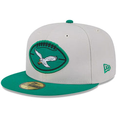Philadelphia Eagles New Era 2024 Sideline Historic 59FIFTY Fitted Hat - Stone/Kelly Green Hats