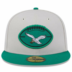 Philadelphia Eagles New Era 2024 Sideline Historic 59FIFTY Fitted Hat - Stone/Kelly Green Hats