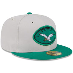 Philadelphia Eagles New Era 2024 Sideline Historic 59FIFTY Fitted Hat - Stone/Kelly Green Hats