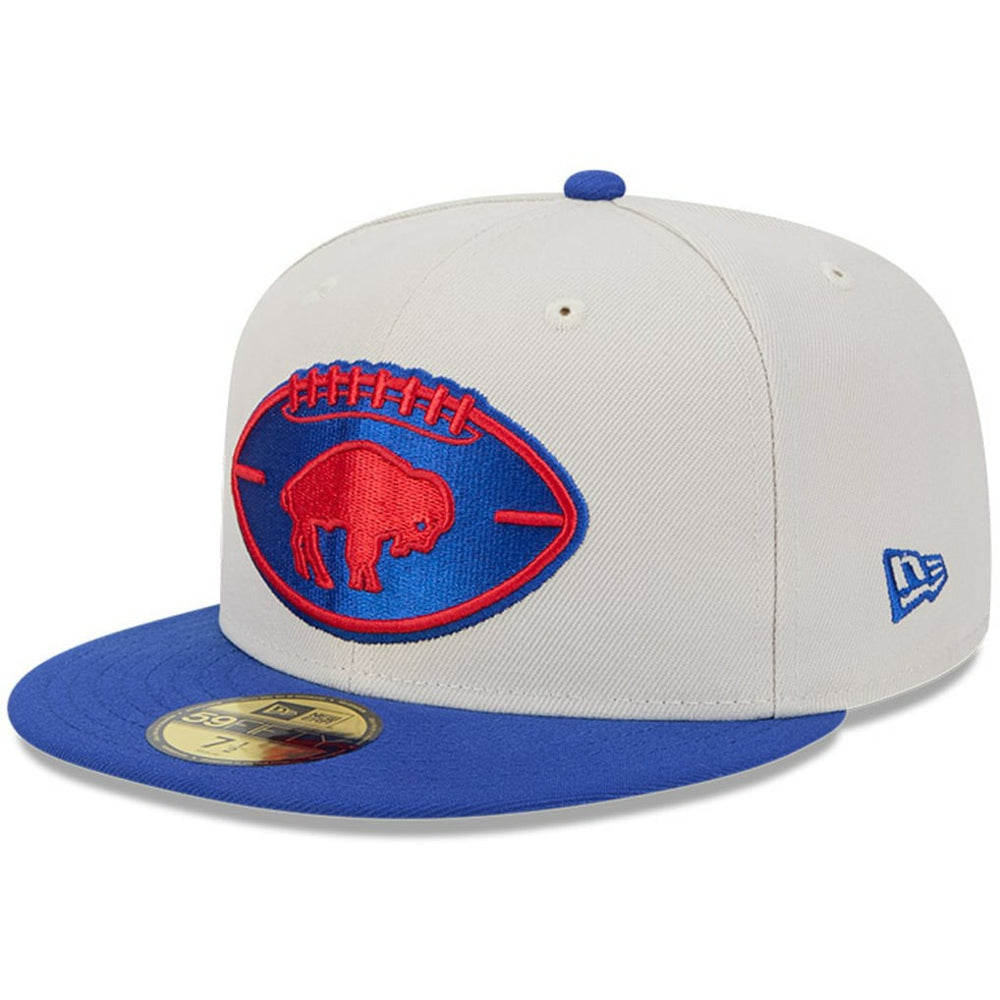 Buffalo Bills New Era 2024 Sideline Historic 59FIFTY Fitted Hat - Stone/Royal Hats