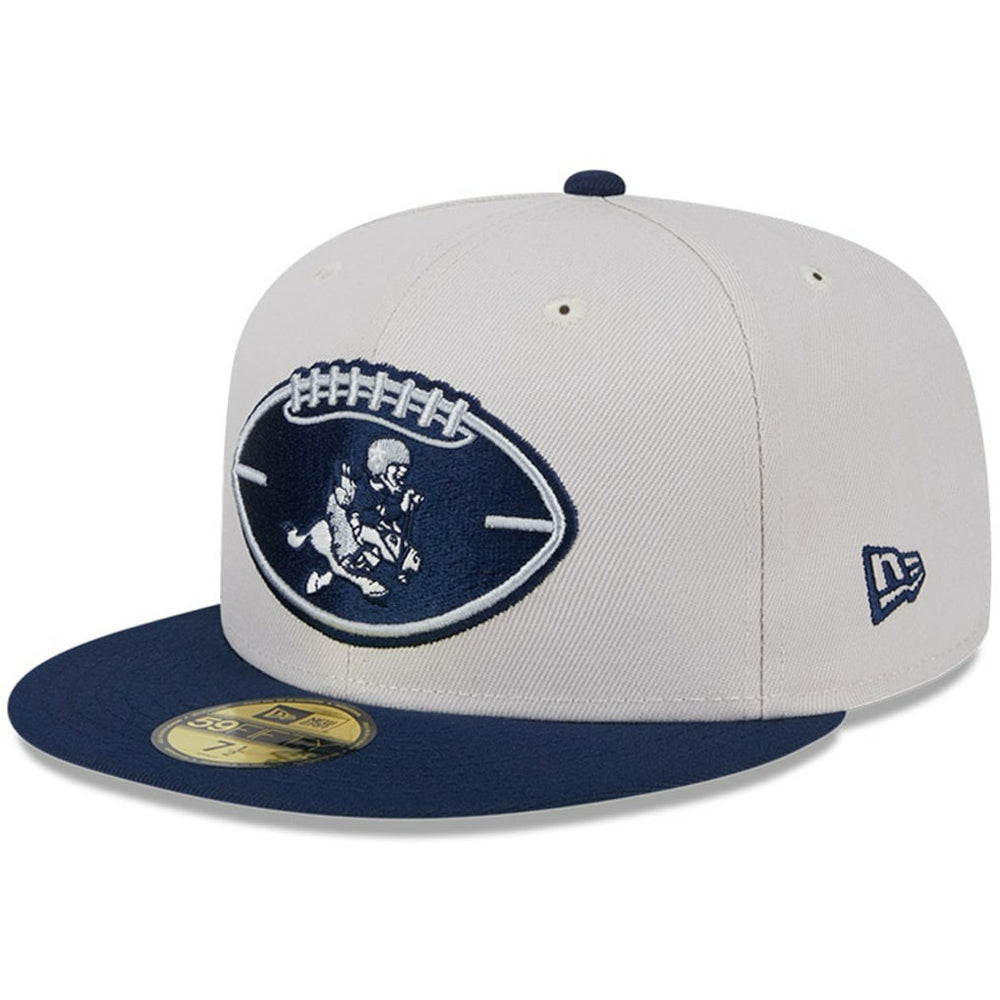 Dallas Cowboys New Era 2024 Sideline Historic 59FIFTY Fitted Hat - Stone/Navy Hats