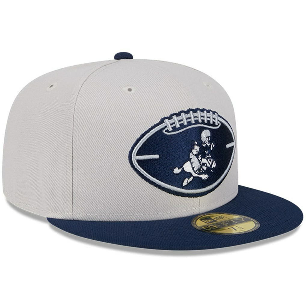 Dallas Cowboys New Era 2024 Sideline Historic 59FIFTY Fitted Hat - Stone/Navy Hats