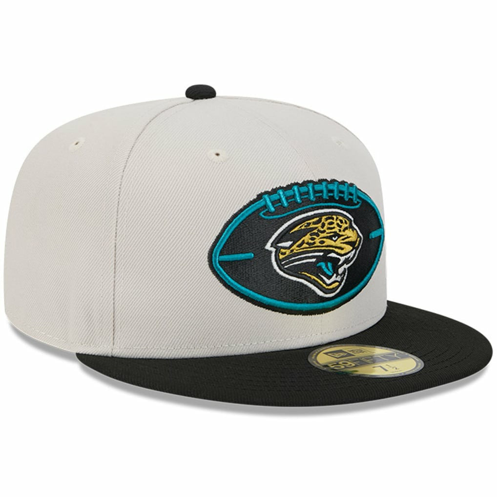 Jacksonville Jaguars New Era 2024 Sideline Historic 59FIFTY Fitted Hat - Stone/Black Hats