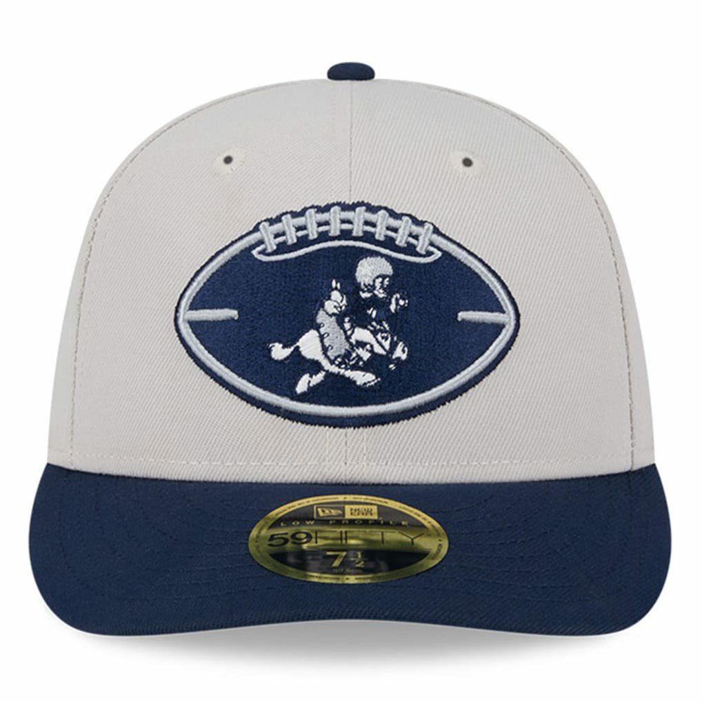 Dallas Cowboys New Era Male 2024 Sideline Historic Low Profile 59FIFTY Fitted Hat - Stone/Navy Hats
