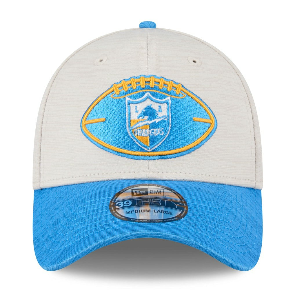 Los Angeles Chargers New Era 2024 Sideline Historic 39THIRTY Flex Hat - Stone/Blue Hats