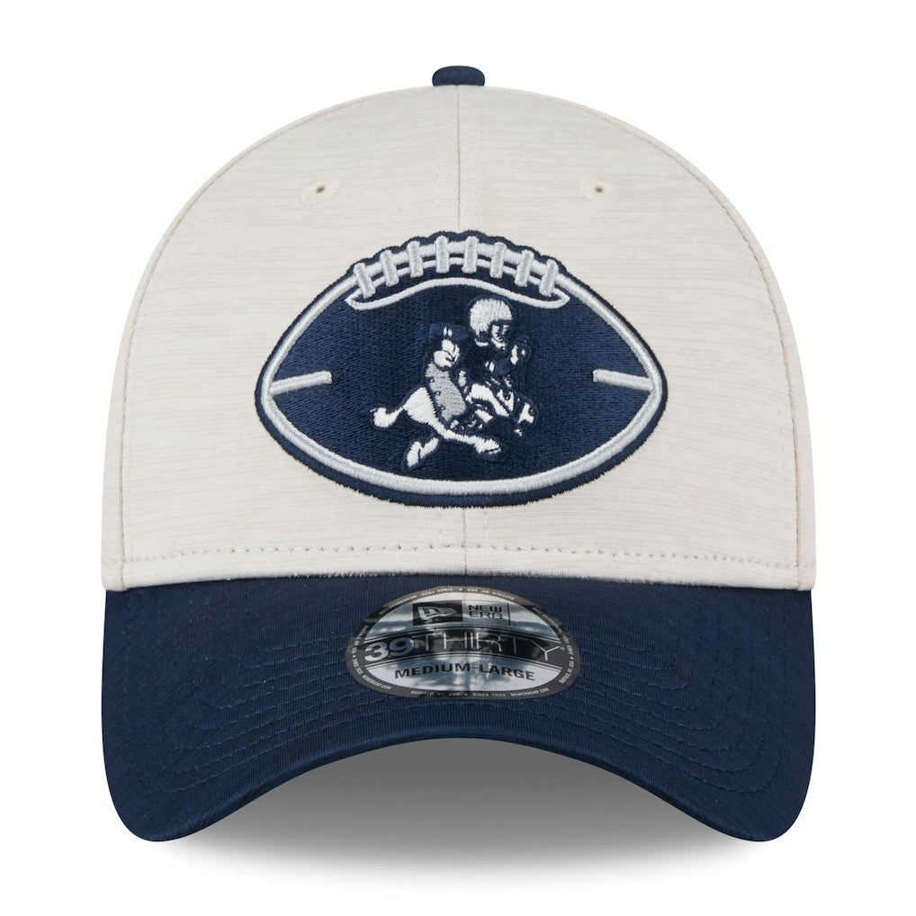 Dallas Cowboys New Era 2024 Sideline Historic 39THIRTY Flex Hat - Stone/Navy Hats