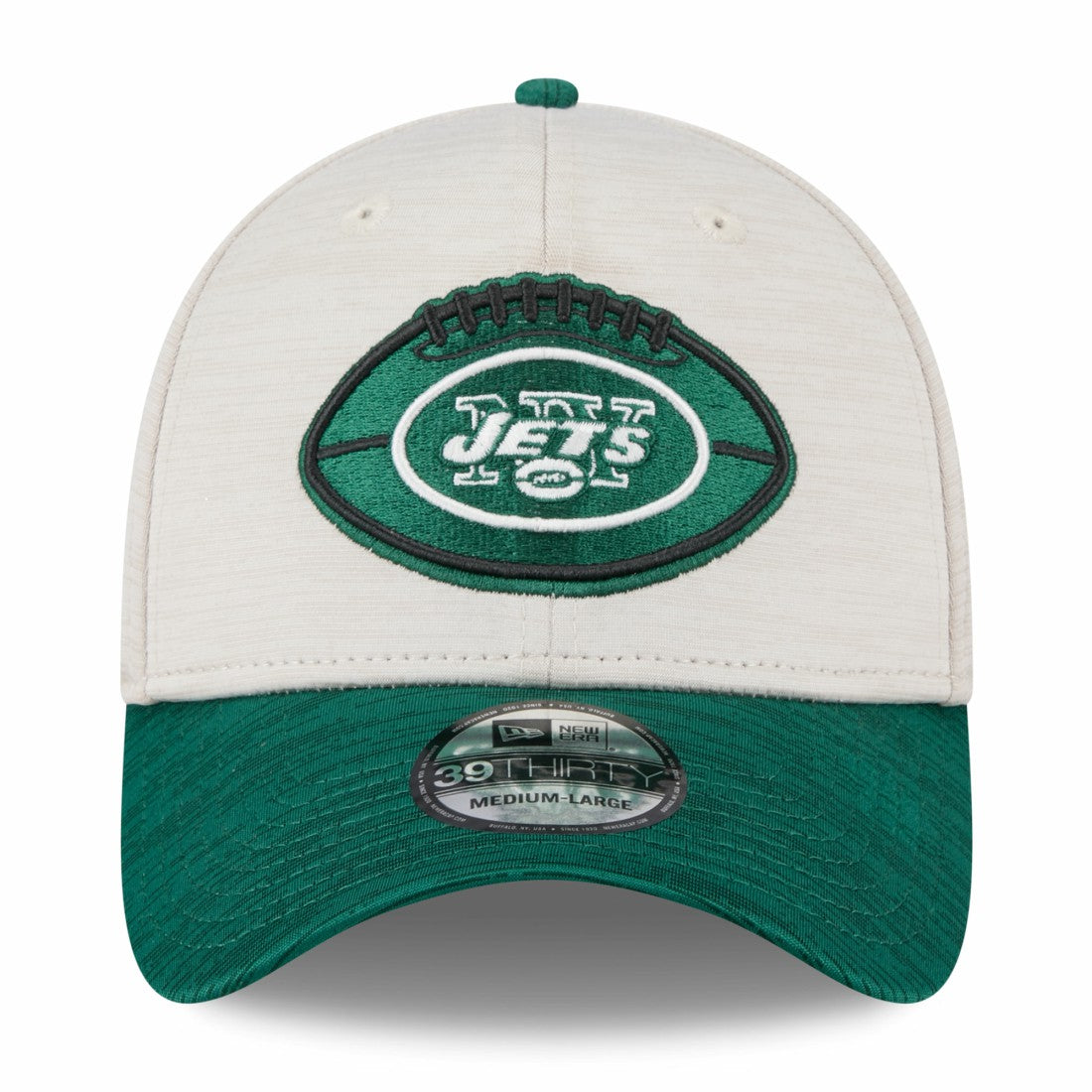 New York Jets New Era 2024 Sideline Historic 39THIRTY Flex Hat - Stone/Green Hats