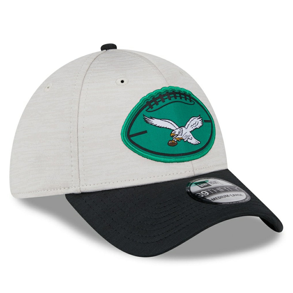 Philadelphia Eagles New Era 2024 Sideline Historic 39THIRTY Flex Hat - Stone/Black Hats