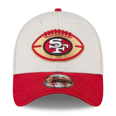 San Francisco 49ers New Era 2024 Sideline Historic 39THIRTY Flex Hat - Stone/Scarlet Hats