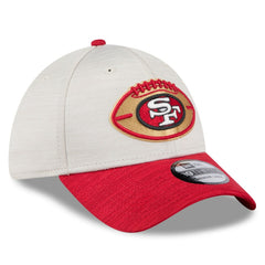 San Francisco 49ers New Era 2024 Sideline Historic 39THIRTY Flex Hat - Stone/Scarlet Hats