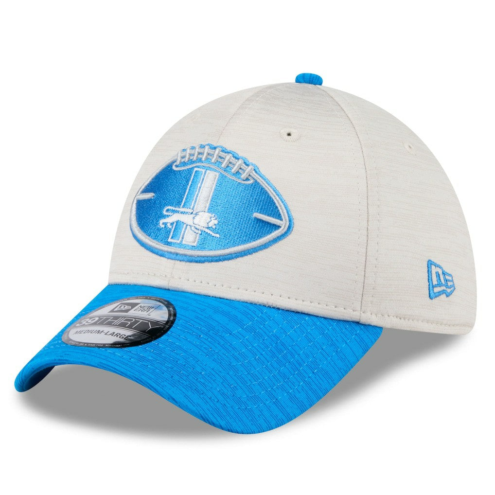 Detroit Lions New Era 2024 Sideline Historic 39THIRTY Flex Hat - Stone/Blue Hats