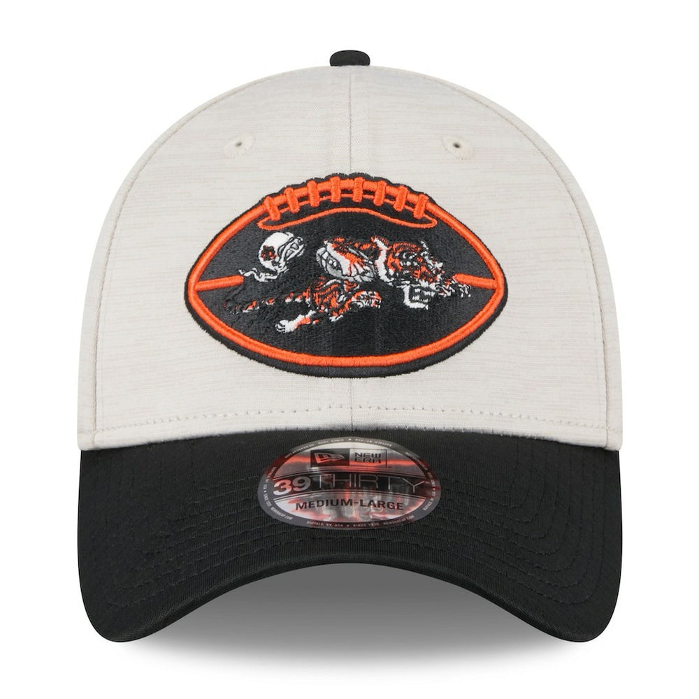 Cincinnati Bengals New Era 2024 Sideline Historic 39THIRTY Flex Hat - Stone/Black Hats