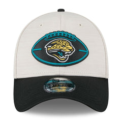 Jacksonville Jaguars New Era 2024 Sideline Historic 39THIRTY Flex Hat - Stone/Teal Hats