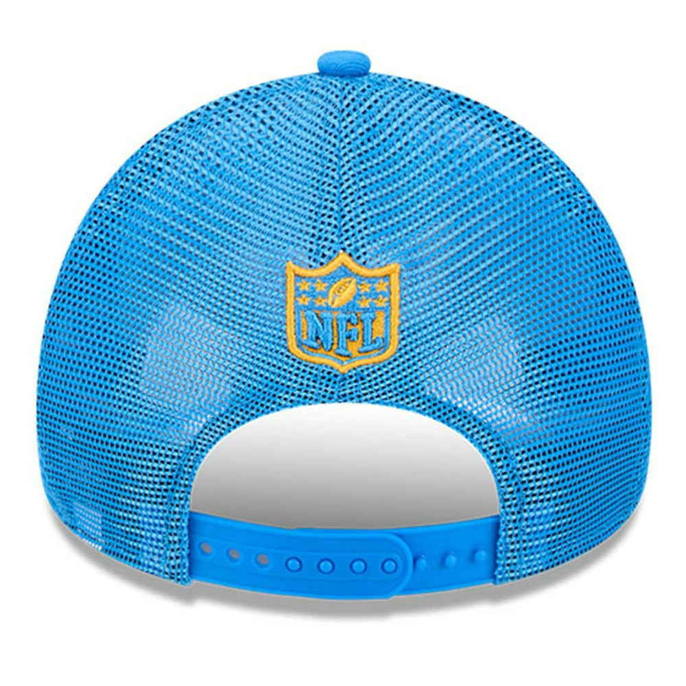 Los Angeles Chargers New Era 2024 Sideline Historic 9FORTY A-Frame Trucker Adjustable Hat - Stone/Powder Blue Hats