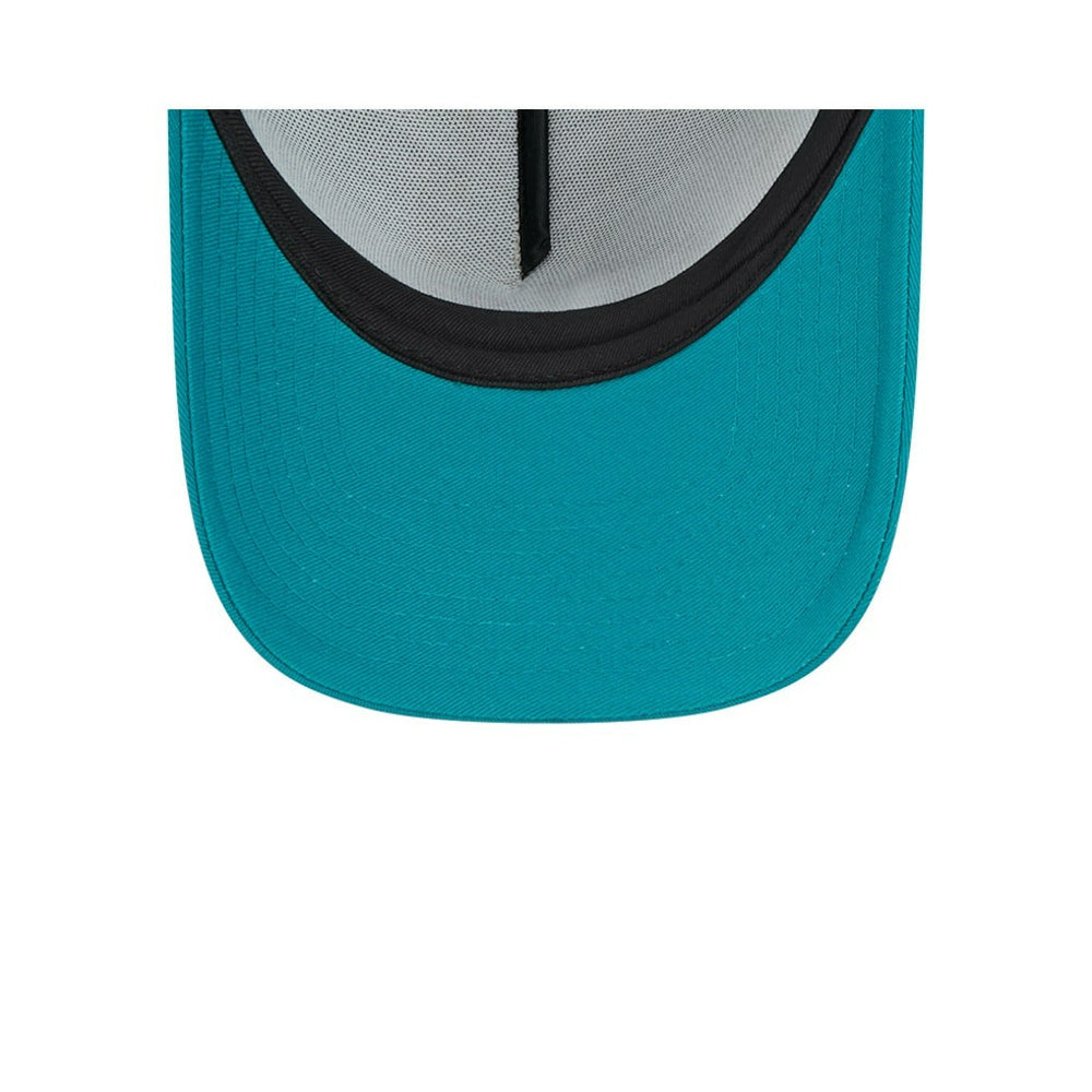 Miami Dolphins New Era 2024 Sideline Historic 9FORTY A-Frame Trucker Adjustable Hat - Stone/Aqua Hats