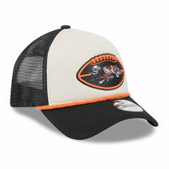Cincinnati Bengals New Era 2024 Sideline Historic 9FORTY A-Frame Trucker Adjustable Hat - Stone/Black Hats