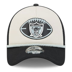 Las Vegas Raiders New Era 2024 Sideline Historic 9FORTY A-Frame Trucker Adjustable Hat - Stone/Black Hats