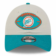 Miami Dolphins New Era 2024 Sideline Historic 9TWENTY Adjustable Hat - Stone/Aqua Hats