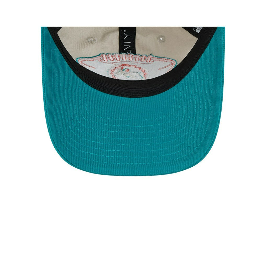 Miami Dolphins New Era 2024 Sideline Historic 9TWENTY Adjustable Hat - Stone/Aqua Hats