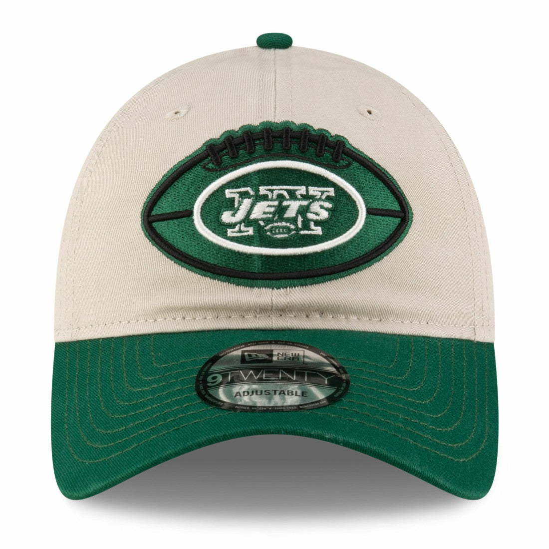 New York Jets New Era 2024 Sideline Historic 9TWENTY Adjustable Hat - Stone/Green Hats