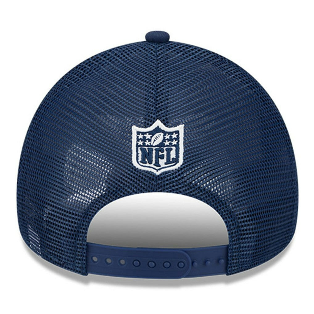 Dallas Cowboys New Era Youth 2024 Sideline Historic 9FORTY A-Frame Trucker Adjustable Hat - Stone/Navy Hats