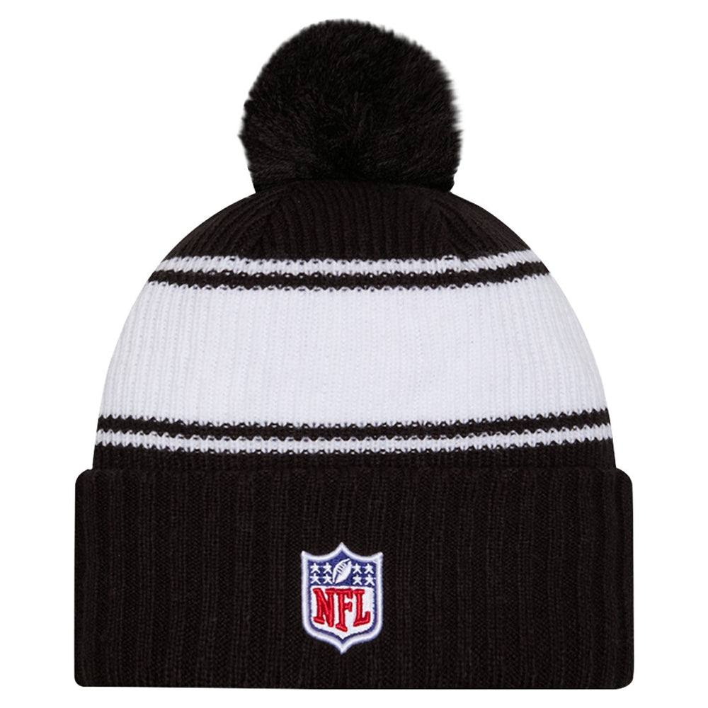 New York Jets New Era 2024 Sideline Cuffed Knit Hat with Pom - Black Hats
