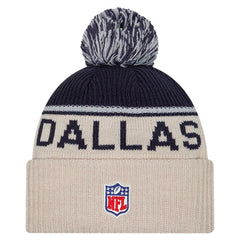 Dallas Cowboys New Era NFL Sideline Historic Cuffed Knit Hat with Pom
 - Stone Hats