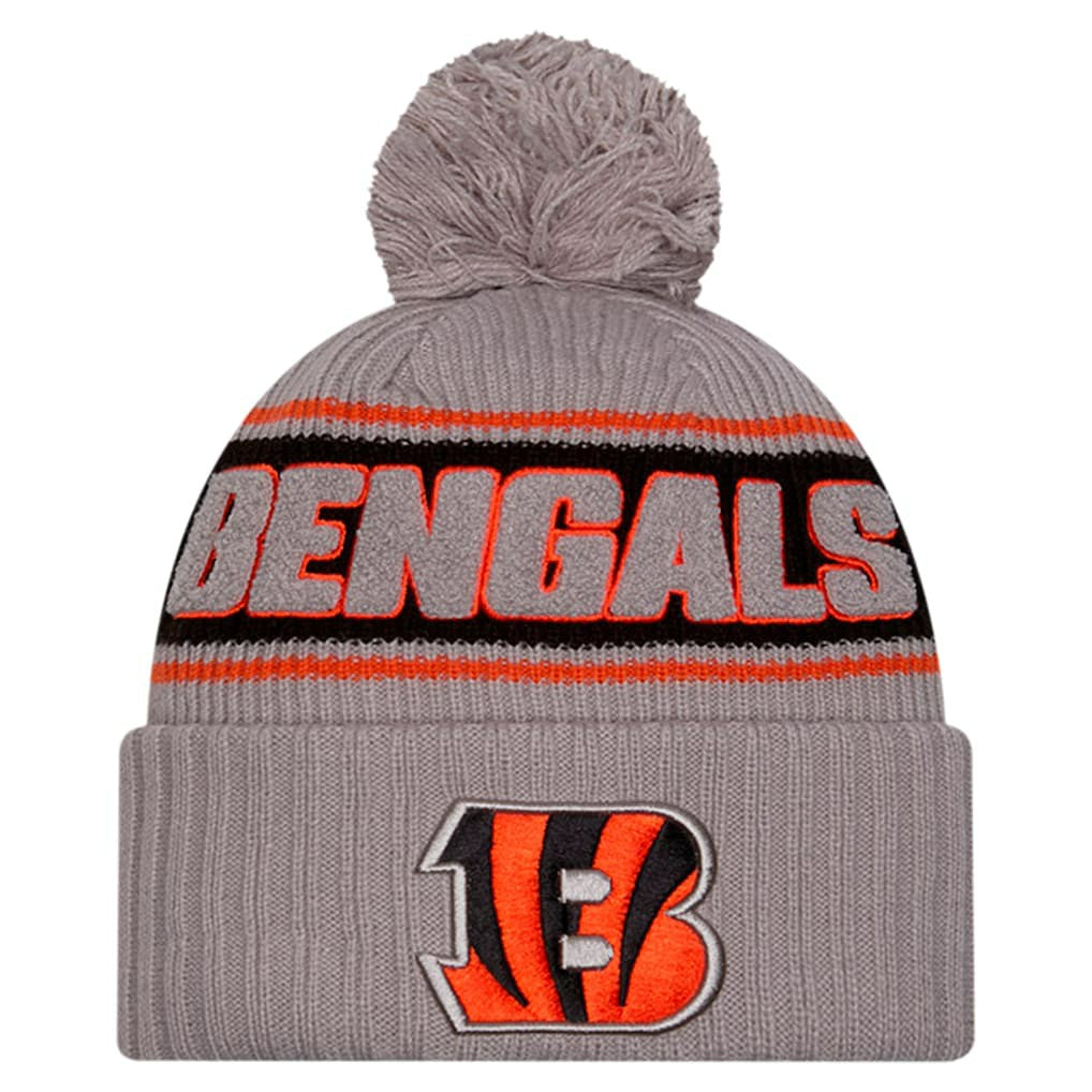 Cincinnati Bengals New Era 2024 Sideline Sport Cuffed Knit Hat with Pom - Gray Hats