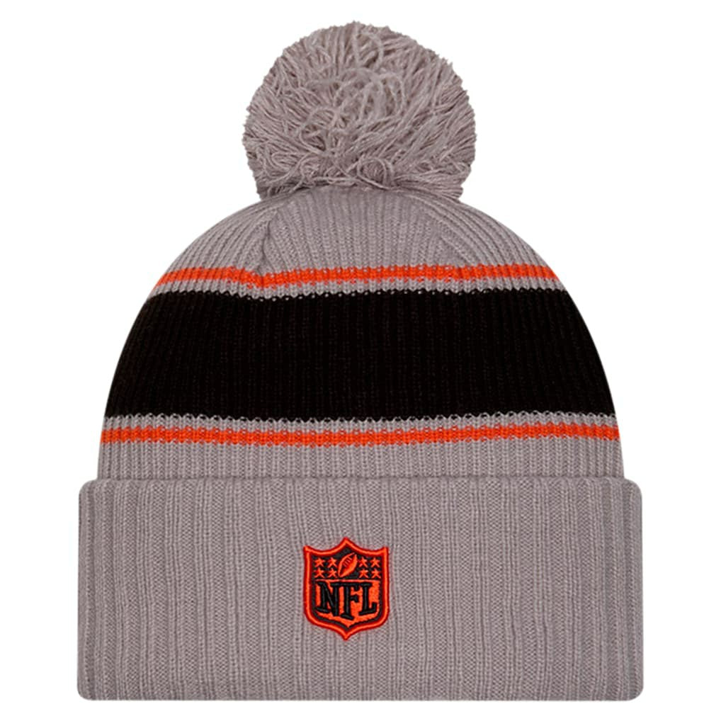 Cincinnati Bengals New Era 2024 Sideline Sport Cuffed Knit Hat with Pom - Gray Hats