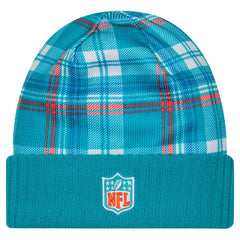 Miami Dolphins New Era Sideline Statement Cuffed Knit Hat - Aqua Hats