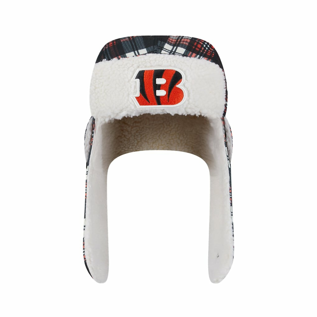 Cincinnati Bengals New Era Sideline Plaid Sherpa Trapper Hat - Black Hats