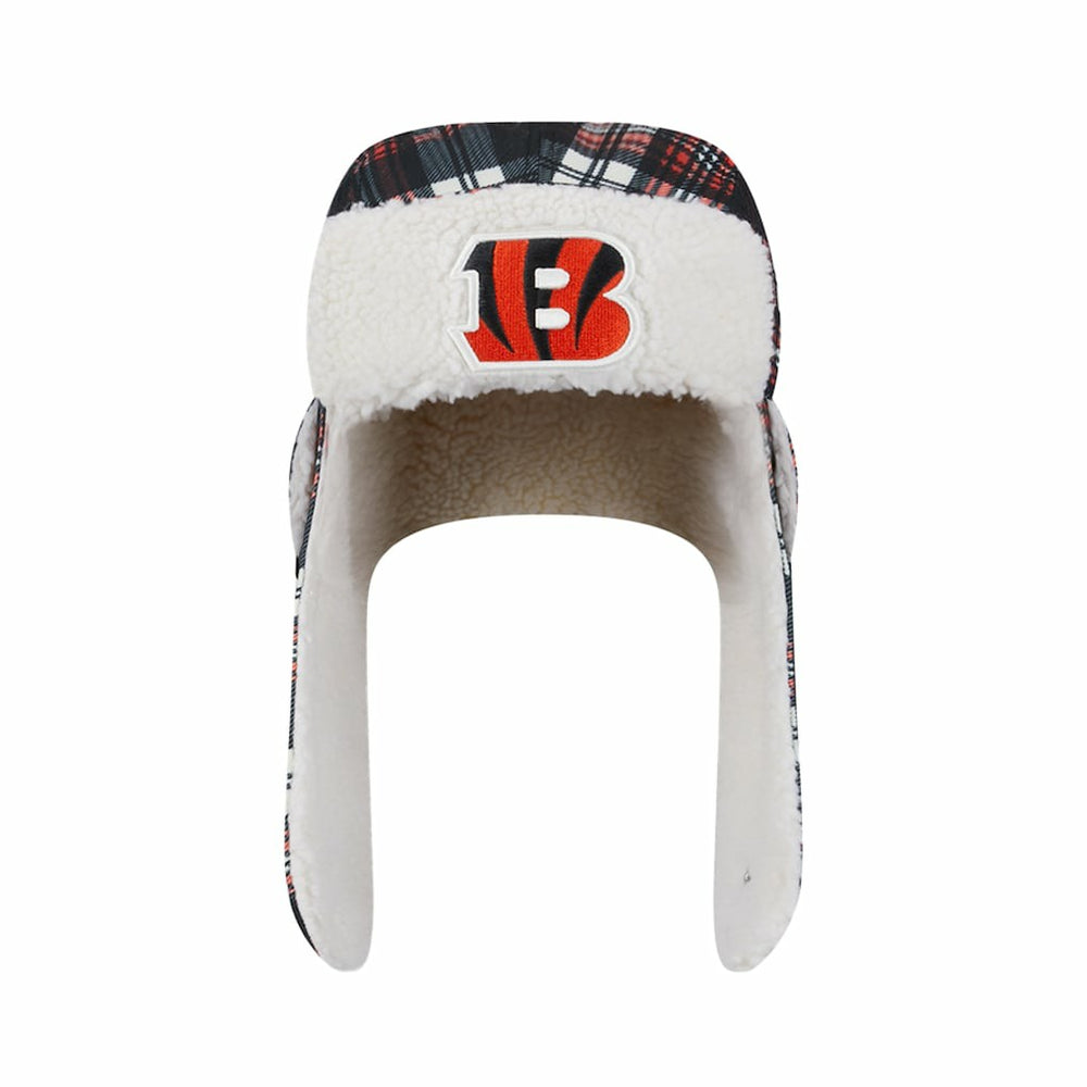 Cincinnati Bengals New Era Sideline Plaid Sherpa Trapper Hat - Black Hats