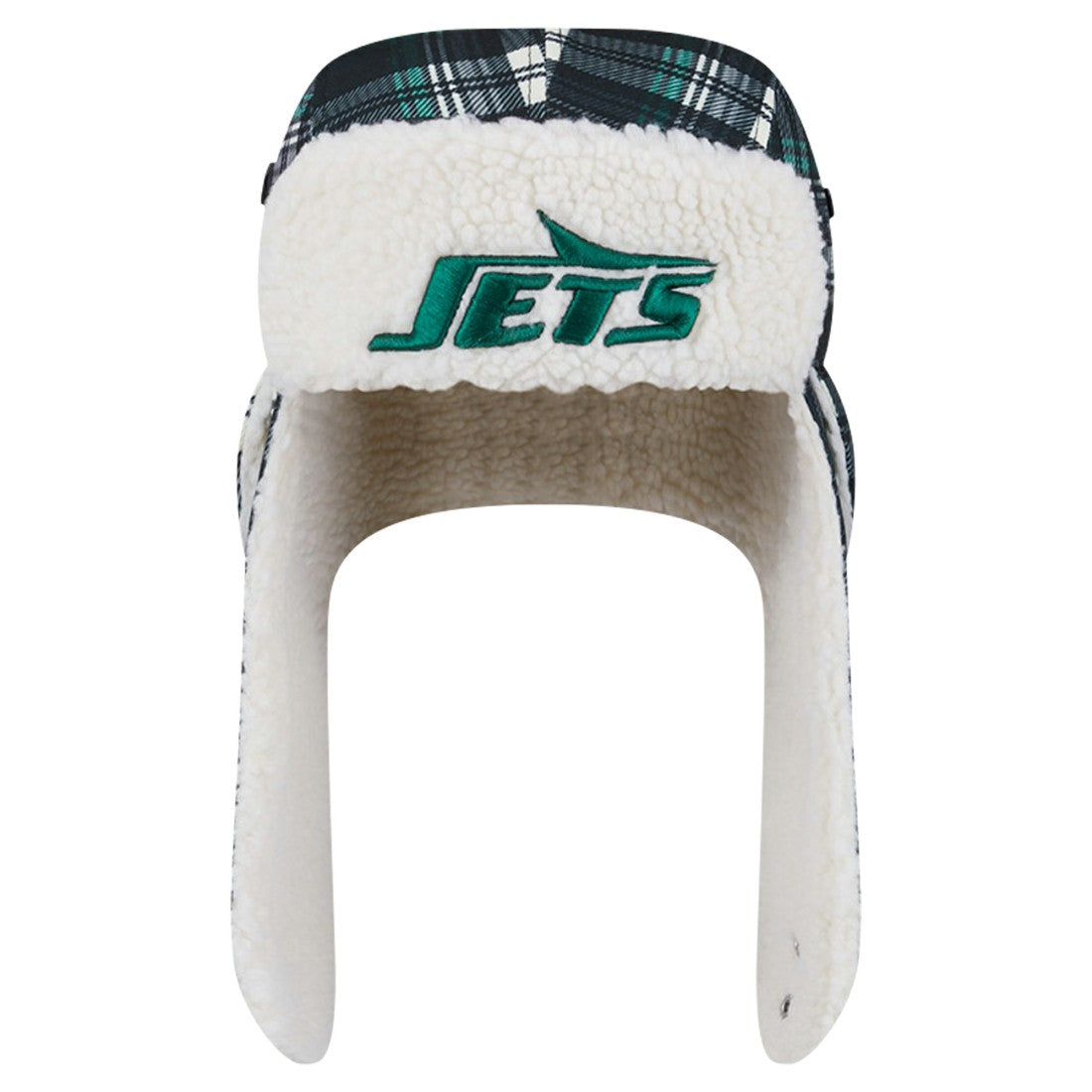 New York Jets New Era Sideline Plaid Sherpa Trapper Hat - Black Hats